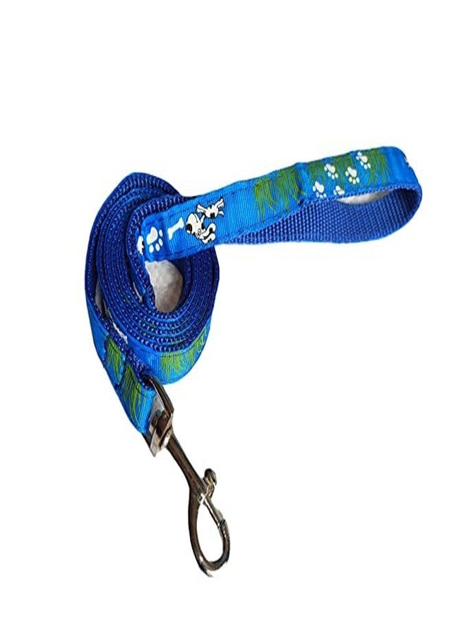 Pups&Pets طقم طوق ومقود مطبوع عليه شعار Pups&Pets للحيوانات الأليفة مقاس 15 مم - طوق نايلون قابل للتعديل مع جرس للكلاب الصغيرة والمتوسطة، طقم طوق ومقود للجراء والكلاب والقطط (أزرق) - Image 5